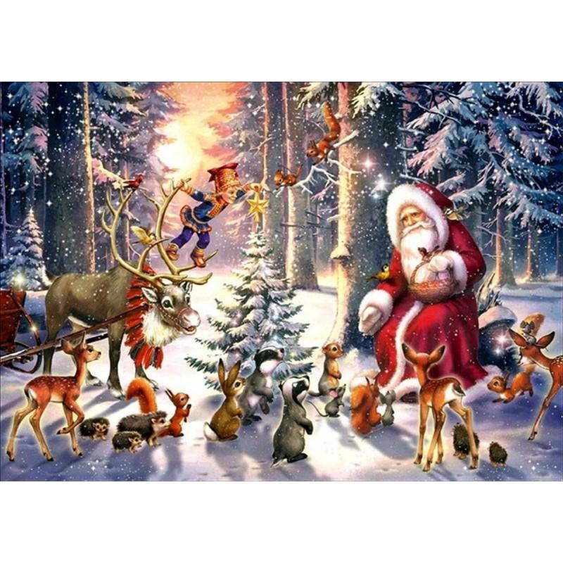 5D Diamond Painting Santa Claus Diamond Mosaic Christmas Diamond Embroidery Winter DIY Full Round Cross Stitch Home Decor