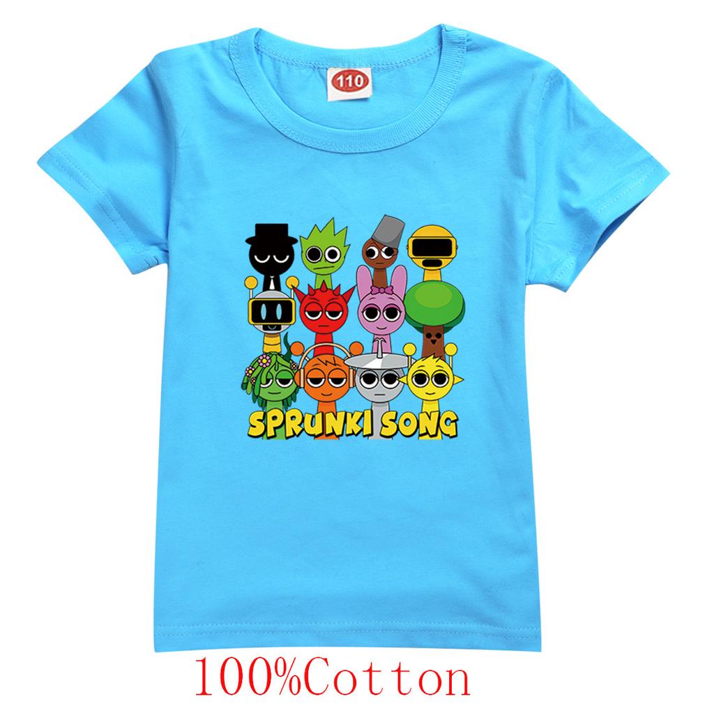 Sprunki Children's Game Incrediblebox Printed T-shirt Short Sleeve