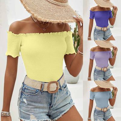 T-Shirts Shirts für Damen, Damen Kurzarm Tops Schick Sommer Lässig Trendy Blusen Tees