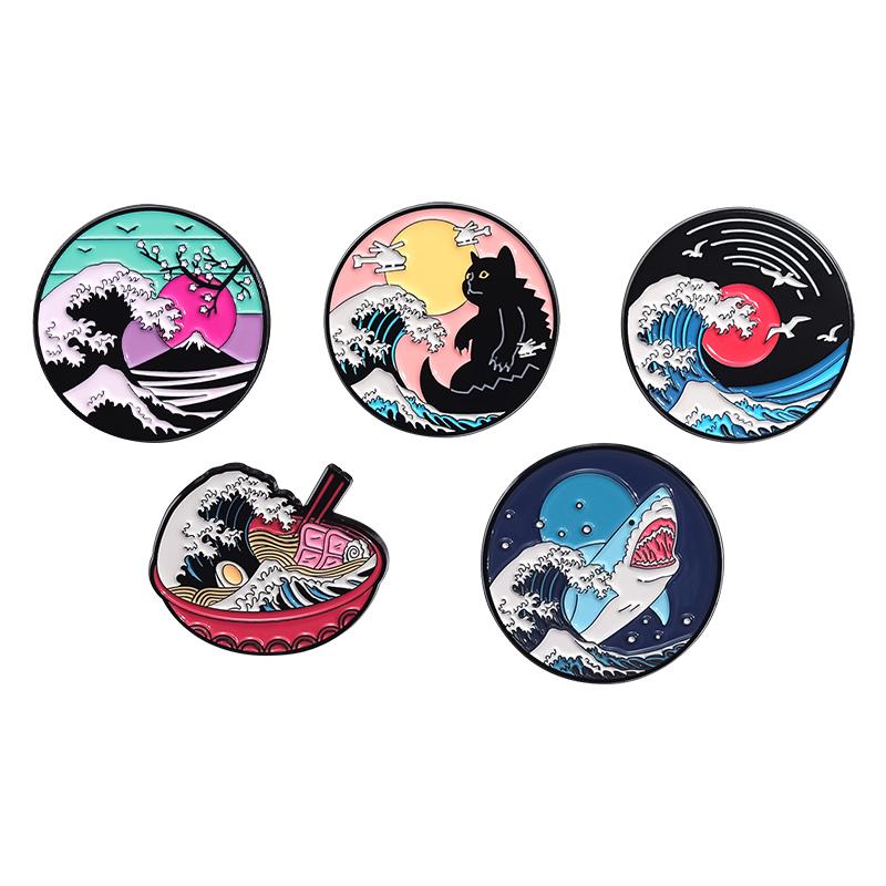 4-7pcs Sets Cartoon Anime Boy and Fox Enamel Pins Cowboy Girl Cute Animal Brooches Lapel Badge Art Oil Painting Jewelry Gifts
