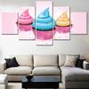 5 Pieces Canvas Wall Arts Poster Painting Food Ice cream Cupcake Wallpaper Interior Home Decor Morder Picture Printing Mural