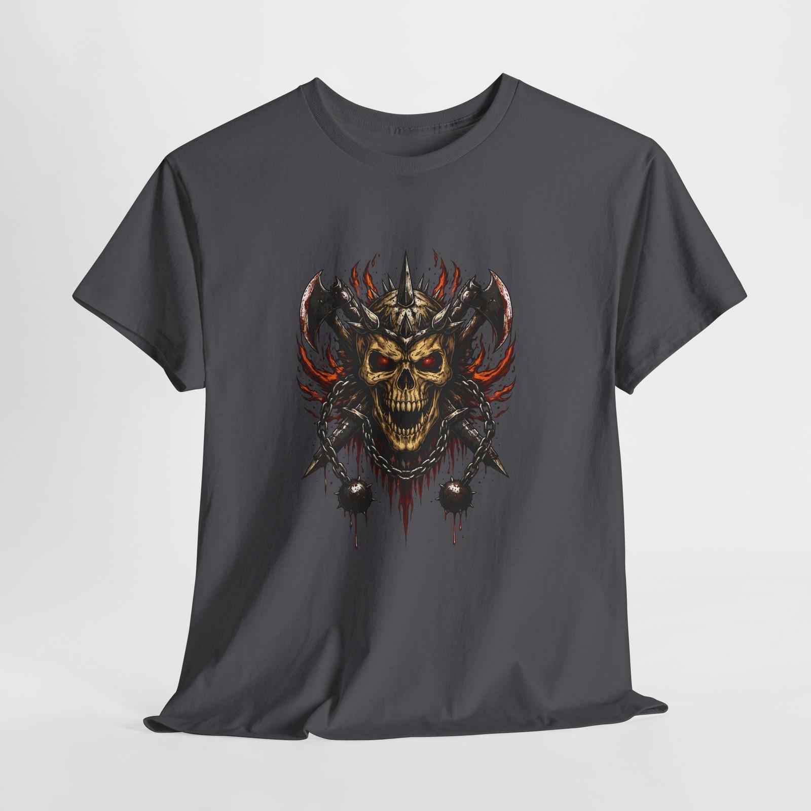 Heavy Metal Skull T-Shirt Gothic Biker Rock Punk Graphic Black Tee S разноцветный