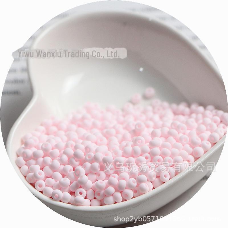 El Yapımı DIY Çocuk Kolye ve Bilekliği için Yüksek Kaliteli 3/4mm Buzlu Düz Renk Cam Pirinç Boncuklar