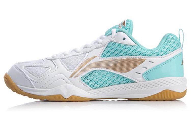 Li Ning Настольный теннис Амортизирующие Нескользящие Износостойкие Низкие Тренировочные Кроссовки Унисекс Белый Синий APTP002-2 36