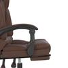 Office Chair with Massage Function Brown Faux Leather