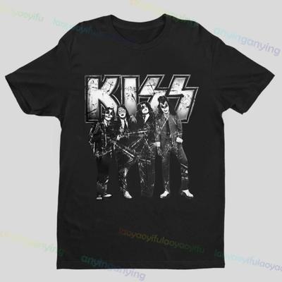 2025 Music Enthusiast Rock Band T-Shirt-Kiss- Graphic Prited Summer Short Sleeves Cotton Customized Mens Clothing Womens Top