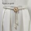 Mei Waist Chain Women's Belt Fashion Dress Decoration Rhinestone Beaded Flower Elegant Versatile