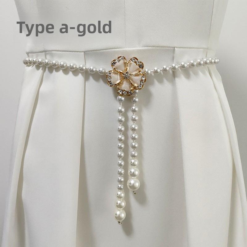 Mei Waist chain women s belt fashion dress decoration rhinestone beaded flower elegant versatile