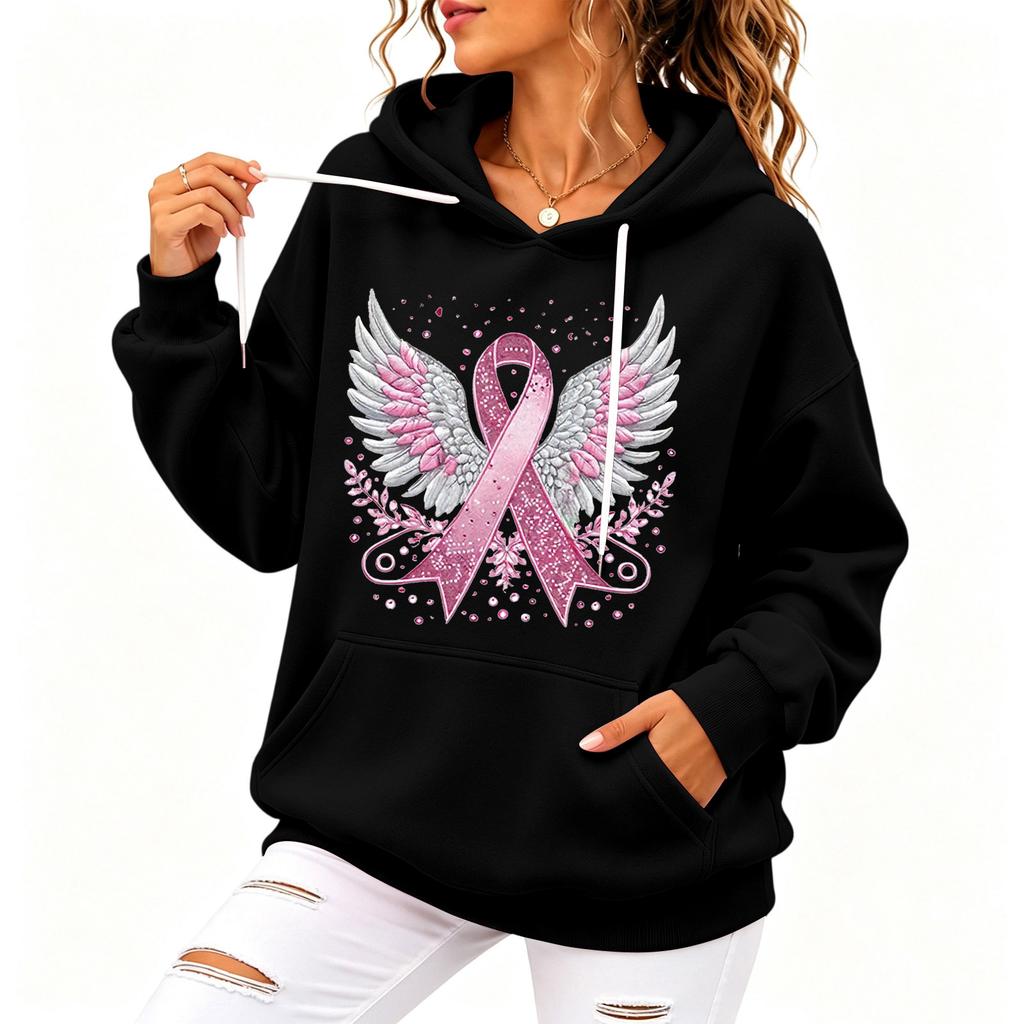 Women's Fashion Hoodie Loose Fit Printed Casual Sweatshirt Top