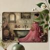 Metallschild im Vintage-Stil - Frau beim Anziehen im Badezimmer - Folienprägung Wandkunst für Heim- und Garagendekor, Eisenmaterial