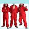 Salvador Dali Money Heist Cosplay Costume For Adults In Stylish Red Jumpsuit Design