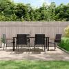 Vidaxl 7-Cz. Garden Furniture Set, Black, Textilene And Steel