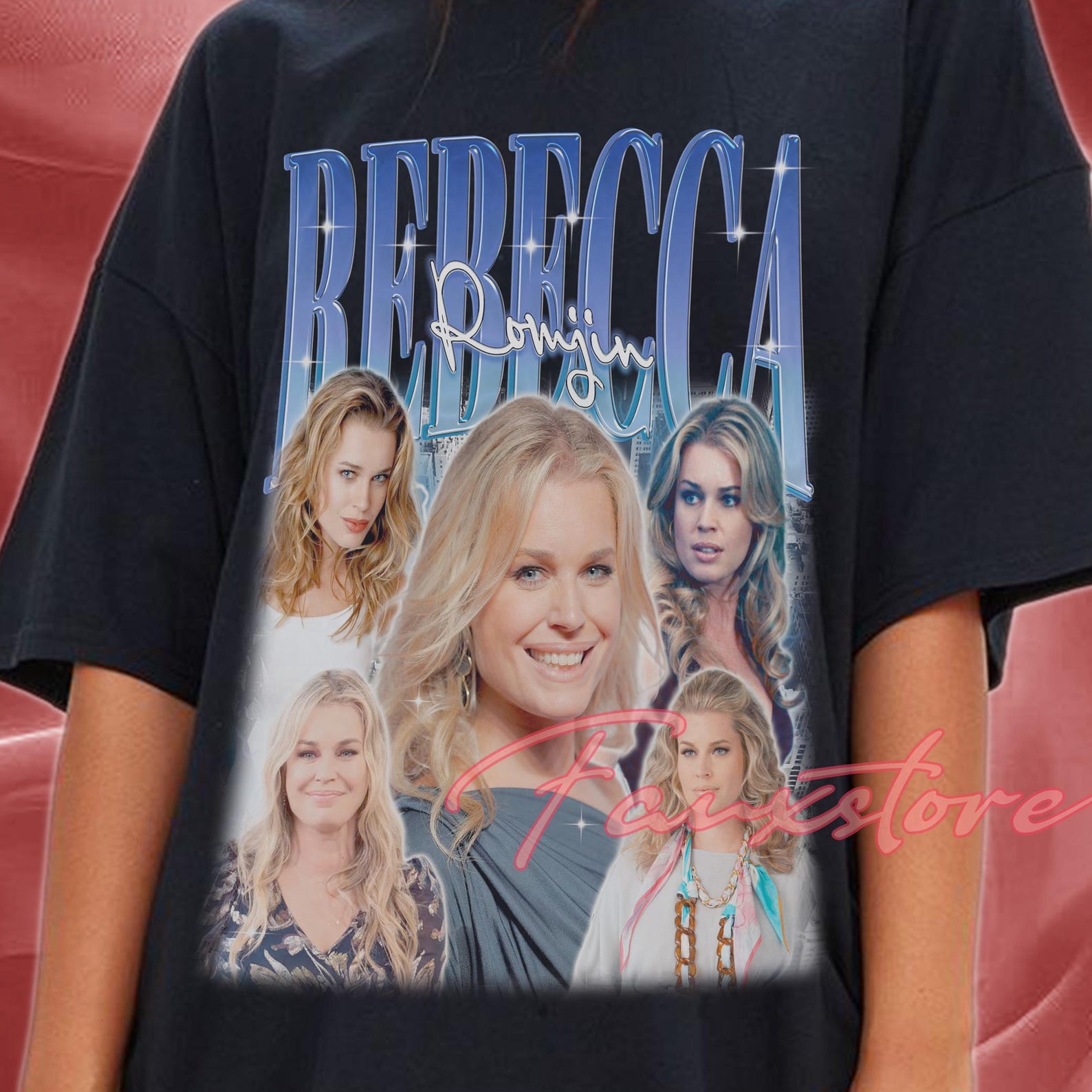Rebecca Romijn Collage Graphic Tee, 100% Cotton ComforT-Shirt XL