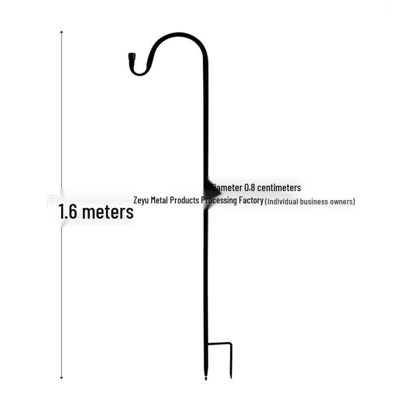 TEMU Rustproof Wrought Iron Shepherd's Double Hook Garden Bracket for Courtyard Lawn.