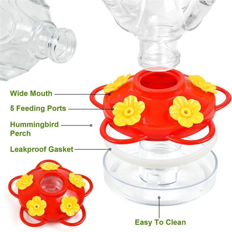 Practical-Hummingbird Feeders For Outdoors Hanging Hand Blown Glass Hummingbird Feeder 15 Oz Sealed And Leak With Feeder