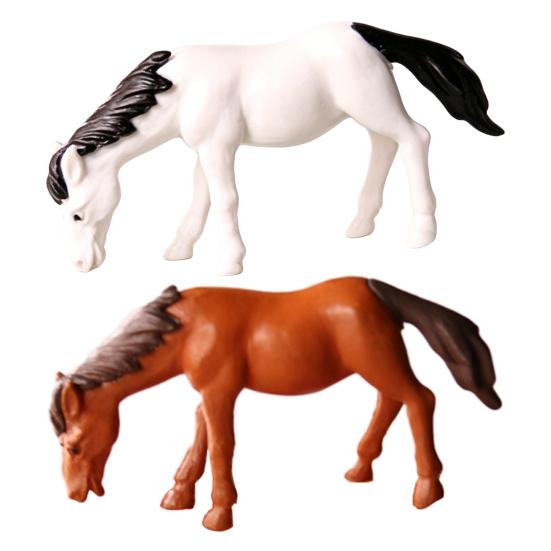 Micro Landscape Ornaments Realistic Horse Miniature Waterproof Small Horse Figurine for Moss Gardens Fish Tanks Desk Decor