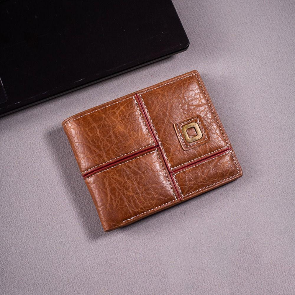Pu Leather Male Bifold Wallets Classic Coin Pocket Fashion Men's Short Wallet  Daily