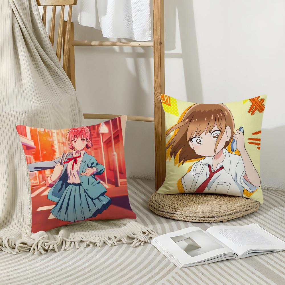 Anime B-Blue Box Cushion Cover Breathable Linen Pillowcase Summer Odorless Eco-Friendly Invisible Zipper Washable