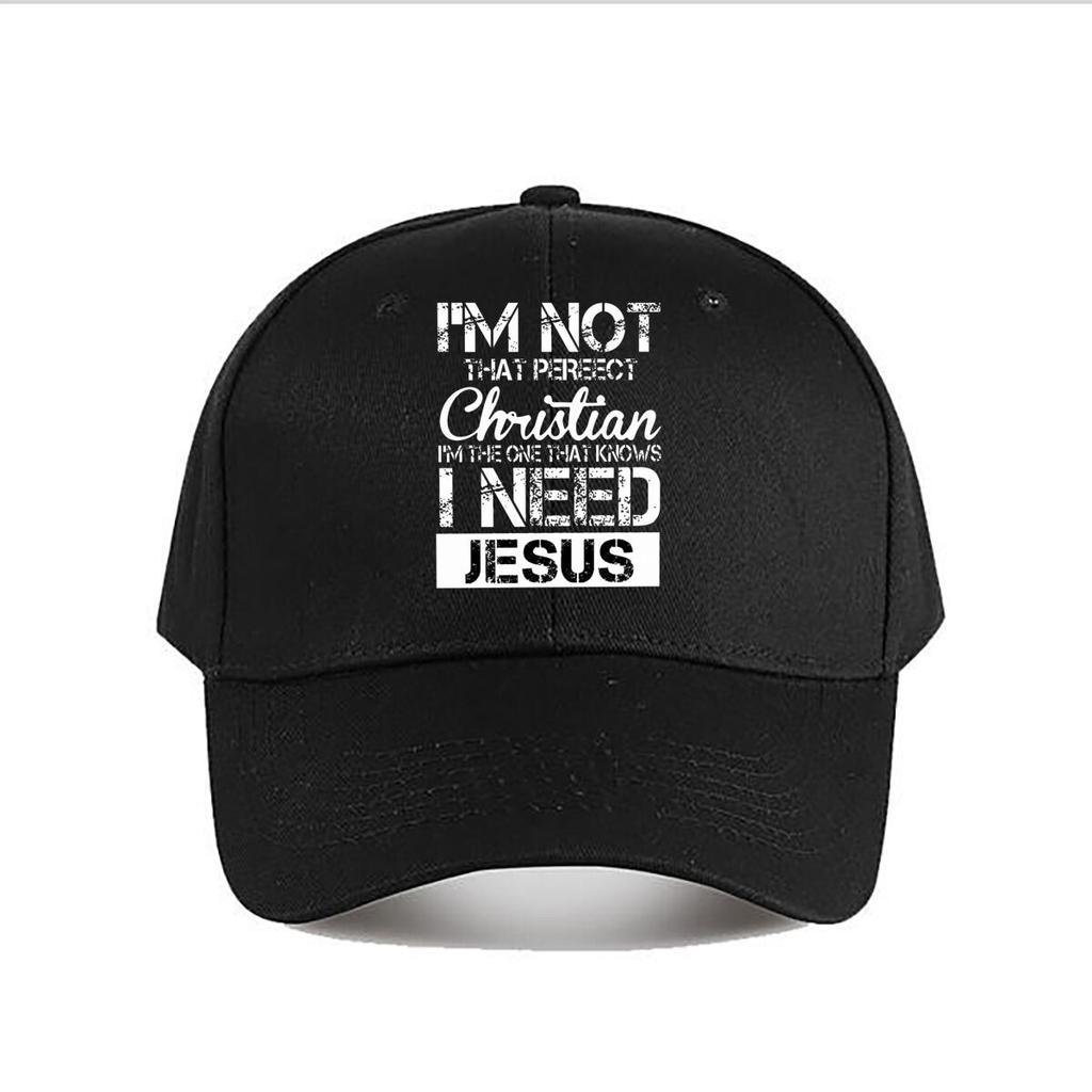 Need Jesus Distressed Typography Christian Faith Graphic Baseball Cap Fashion Unisex Sunhat Womens Outdoor Sports