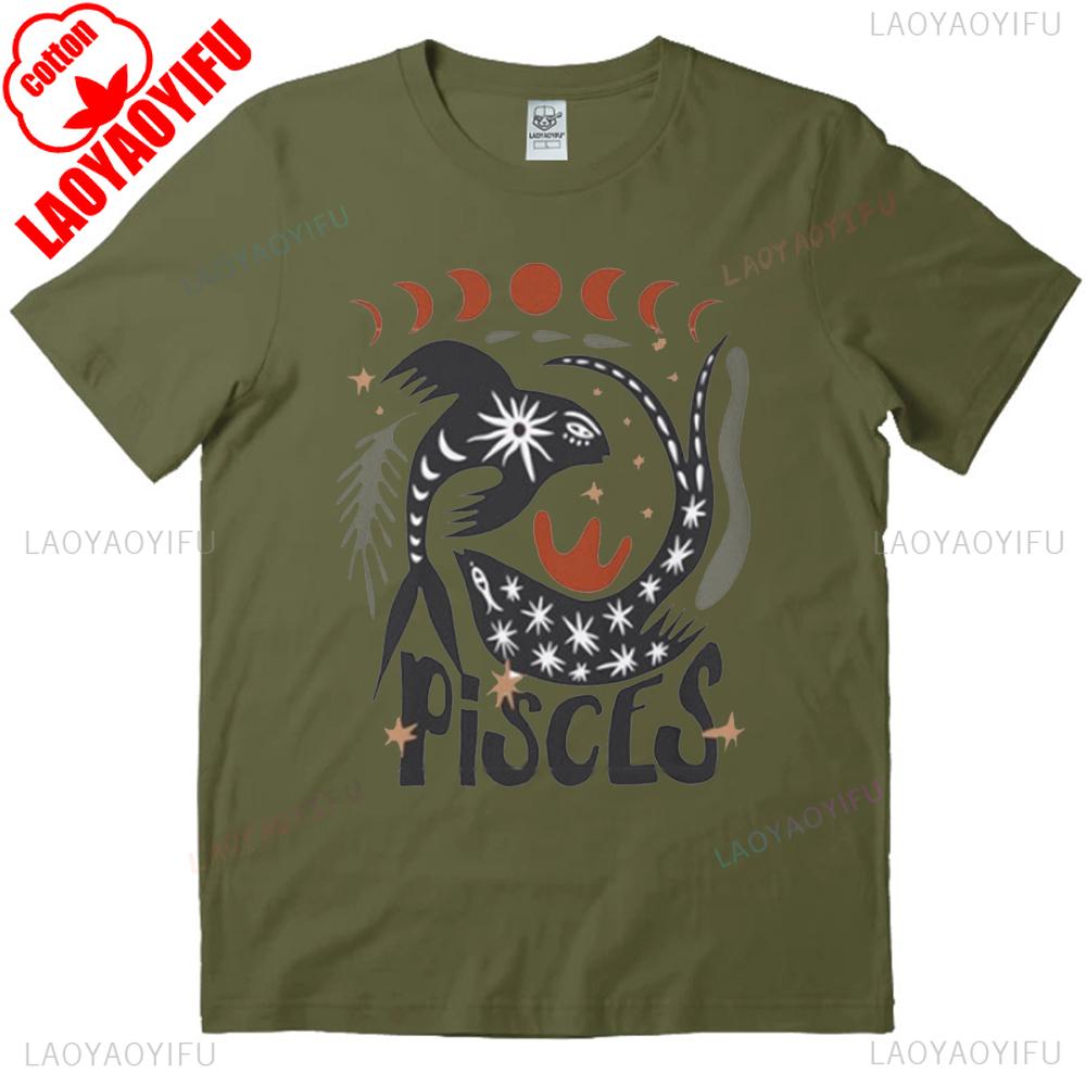 Pisces Tee Pisces Zodiac T-shirt Comfortable Personality Tops Birthday Unisex Tee High Quality Cotton Tops Graphic T-shirts