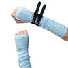 Spandex Ice Silk Finger Sleeves Hip-hop Y2K PU Wristband Sun Protection Punk Black Arm Cover  Girls