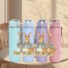1PC Basket Easter Bunny 750ml Color Plastic Sports Water Bottle Leakproof Flip Straw Lid Suitable for Sports Office Home Use