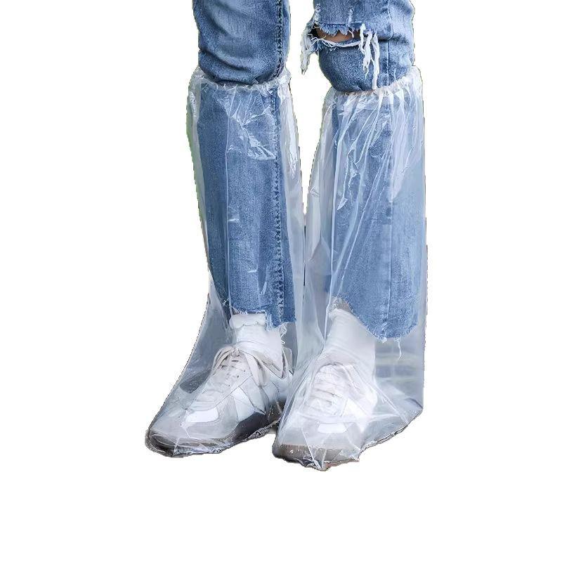 Waterproof Non-Slip Disposable Rain Shoe Covers - Thickened, Wear-Resistant, Long Plastic Isolation for Outdoor Use