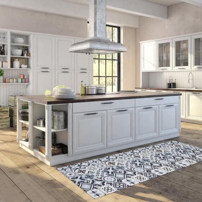Tapis de cuisine 120x170 cm PVC KITCHEN Multicolore Cuisine adapté au chauffage par le sol