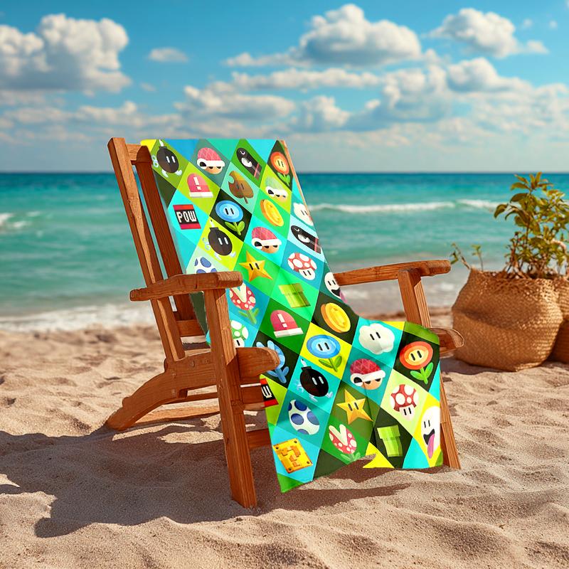 1Pc Mario Bros Characters Beach Towel Quick Dry Multiuse For Beach Pool Gym Yoga Home Travel Christmas Halloween Xmas Gift N1462