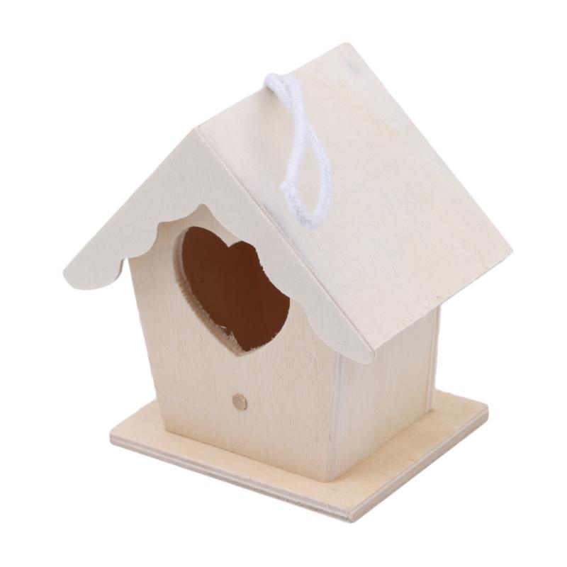 Creative Wooden Hummingbird House With Hanging Rope Home Gardening Decoration Bird's Small Hot Nest Diy Types Wall-mounted