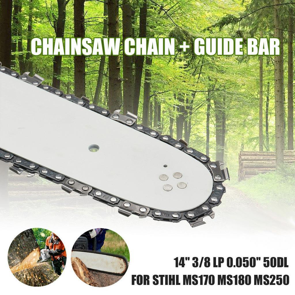 New 14" Chainsaw Guide Bar with Chain Saw 3/8 50DL 36.22" for STIHL MS170 MS180 MS190 MS250 MS193T MS200T MS230 Electric Saw