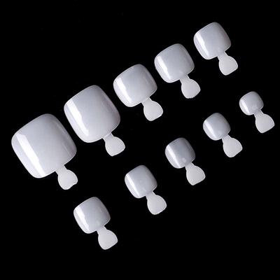 500Pcs False Fake Artificial Toe Nails Tips French Foot Tips Toenails Manicure
