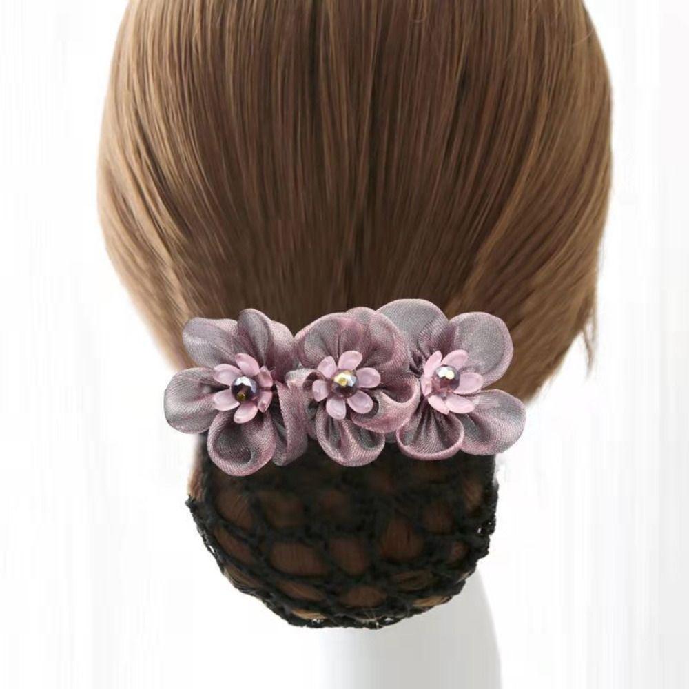 Bead Flower Spring Clip Korean Style Nurse Hair Clip Sweet Bun Snood  Ladies