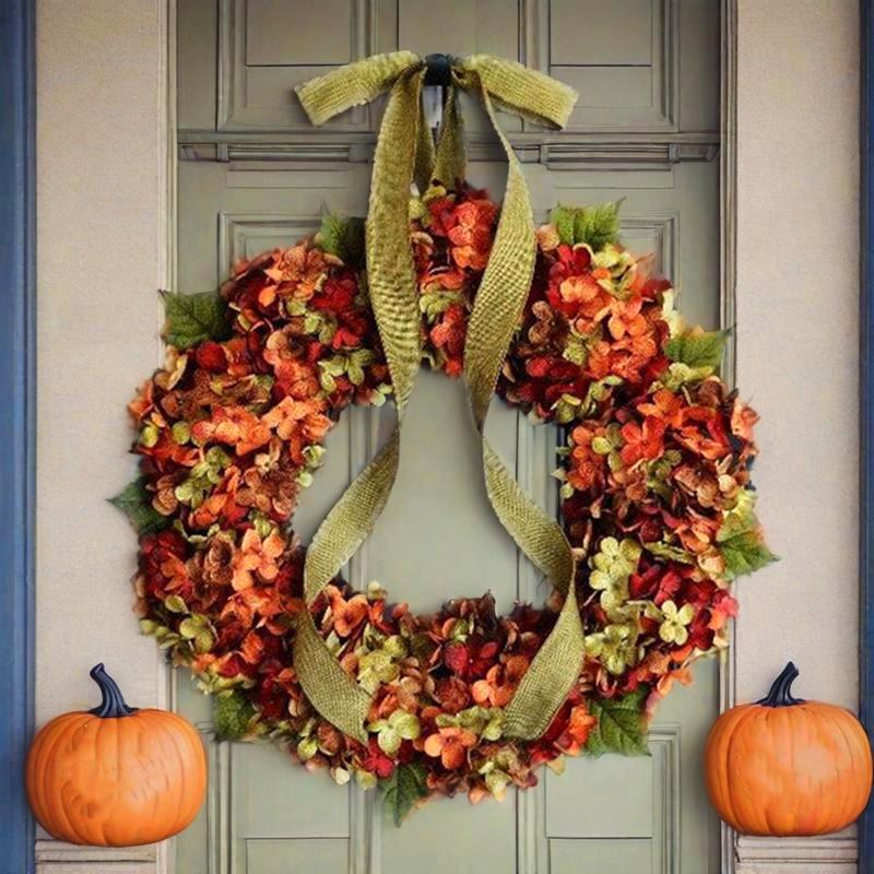 Autumn Artificial Wreath Silk Flower Material Thanksgiving Decorations Exquisite Fall Decorations Home Decoration 30cm