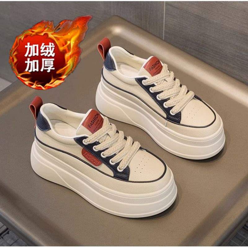 

Inner height increase white shoes women s 2025 autumn and winter new white board shoes ins thick-soled versatile thickened women s shoes 39