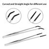 Stainless Steel Reptile Feeding Tongs With Rubber Tips Aquarium Aquarium Straight And Curved Tweezers Pet Feeding Accessories
