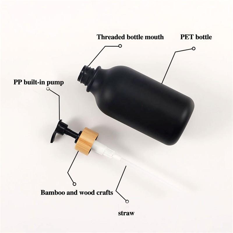 300ml Soap Pump Dispenser Bathroom Shampoo Shower Gel Wood Pump Empty Bottle Kitchen Refillable Hand Soap Lotion Container