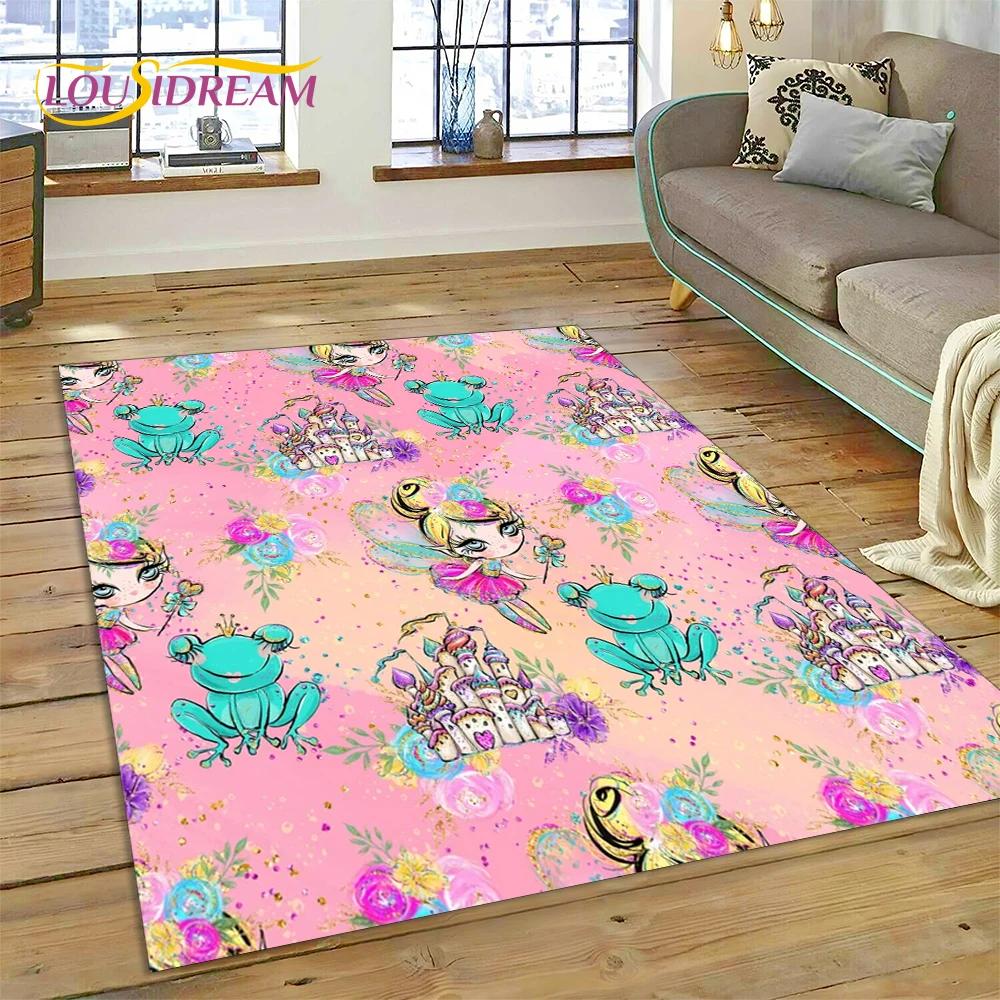 Cute Dream Ballet Girl Ballerina Fairy Carpet Rug for Bedroom Living Room Home Sofa Decoration,Child Game Large Decor Floor Mat