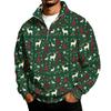Herren Casual Sweatshirt mit Stehkragen und Weihnachtsdruck für die Feiertage