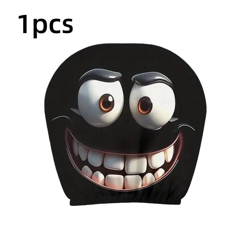 Car seat headrest cover, double-sided Hellcat pattern, universal fit, fun and quirky car headrest cover чёрный