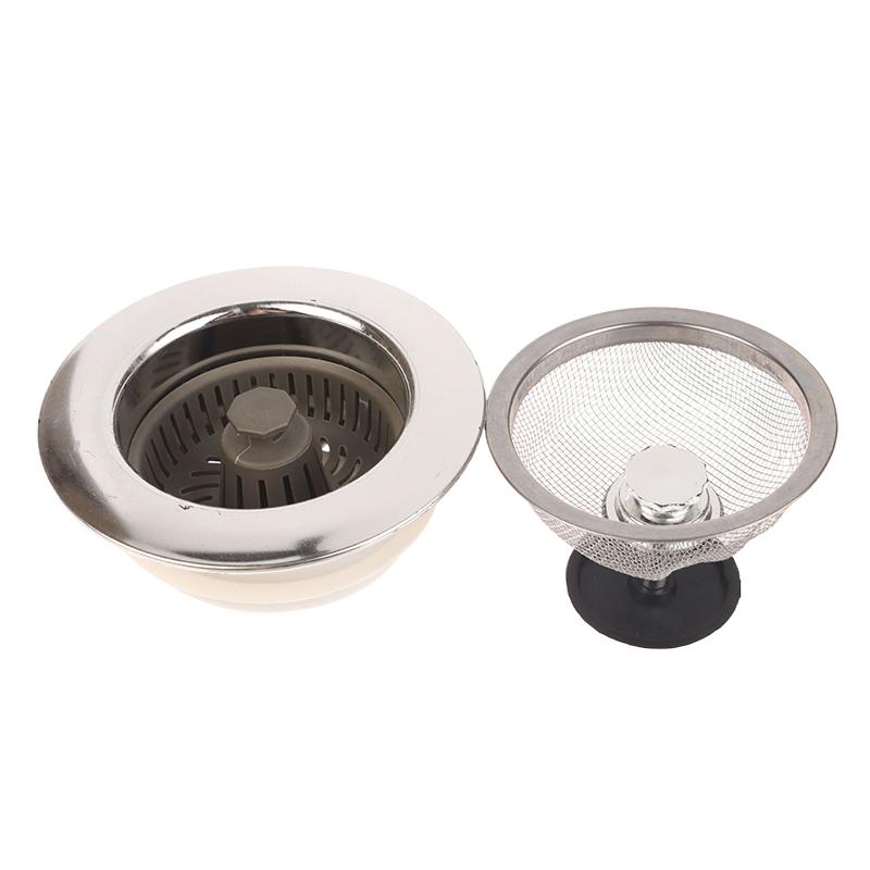 Mesh Filter Waste Hole Trap Strainer Kitchen Sink Strainers With Handle Stopper Sink Drain Basket Stainless Steel