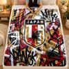 Flannel BlanketJapan Football Warm Soft Throw Blanket for Indoor Sofa Bed Living Room Use