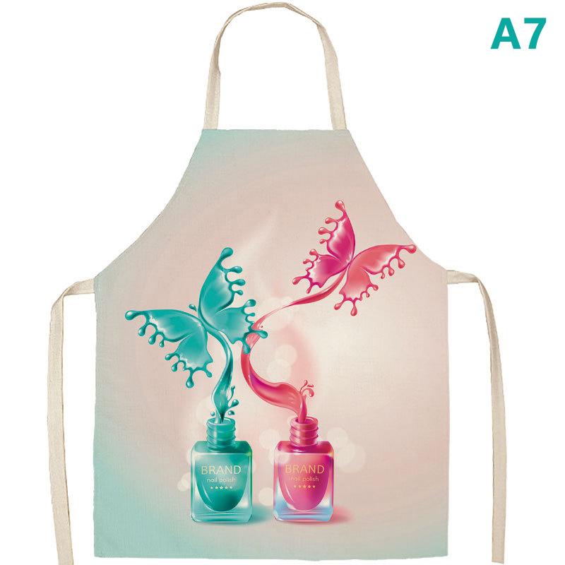 Nail Polish Flax Bib Apron Adult Women Men For Kitchen 65X53Cm Finger Manicure Tech Painting Nail Products