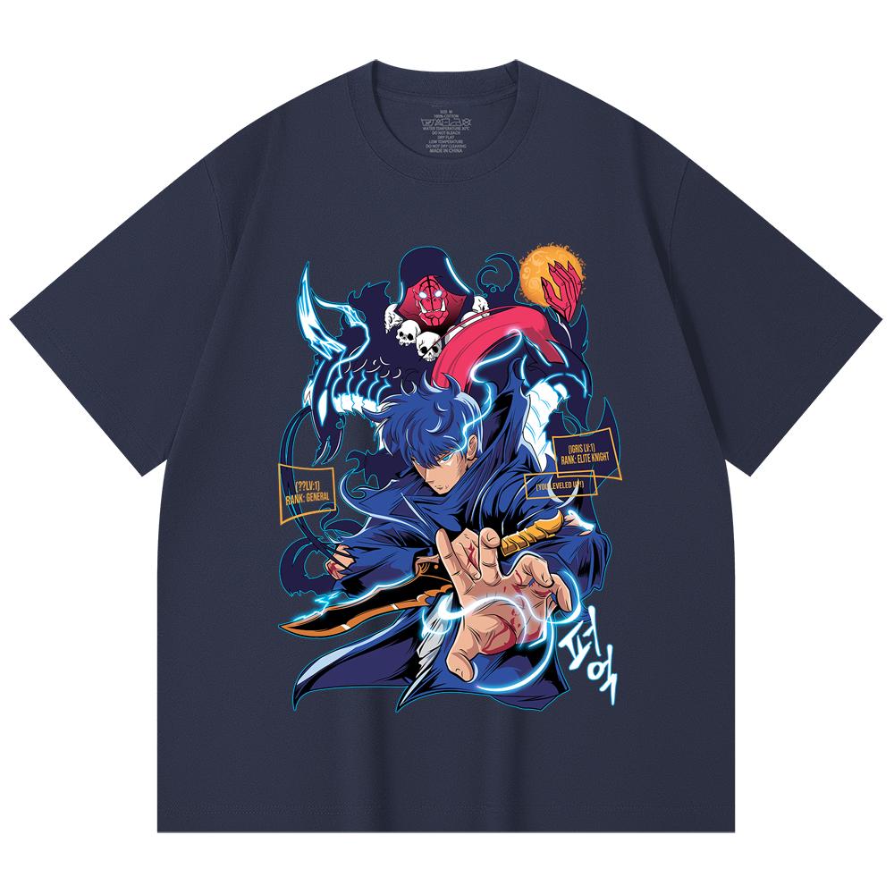 230 Gsm 100% Cotton Solo Leveling V14 Print Unisex Heavy Cotton T Shirt