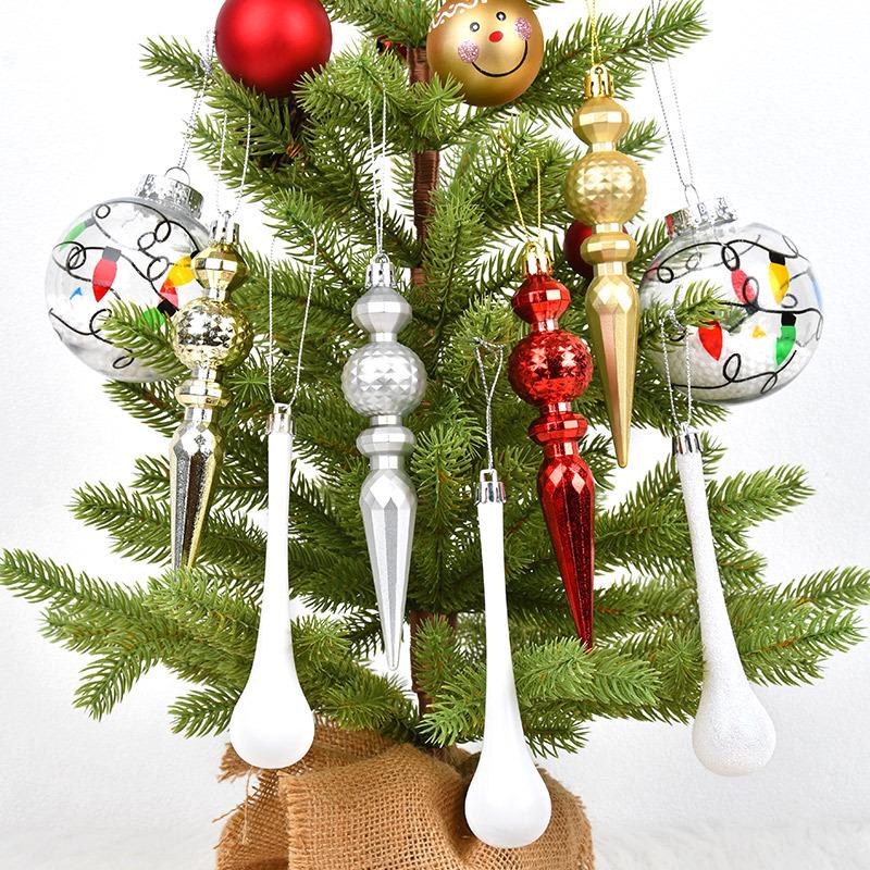 Painted Irregular Gourd Shape Christmas Tree Hanging Ornaments