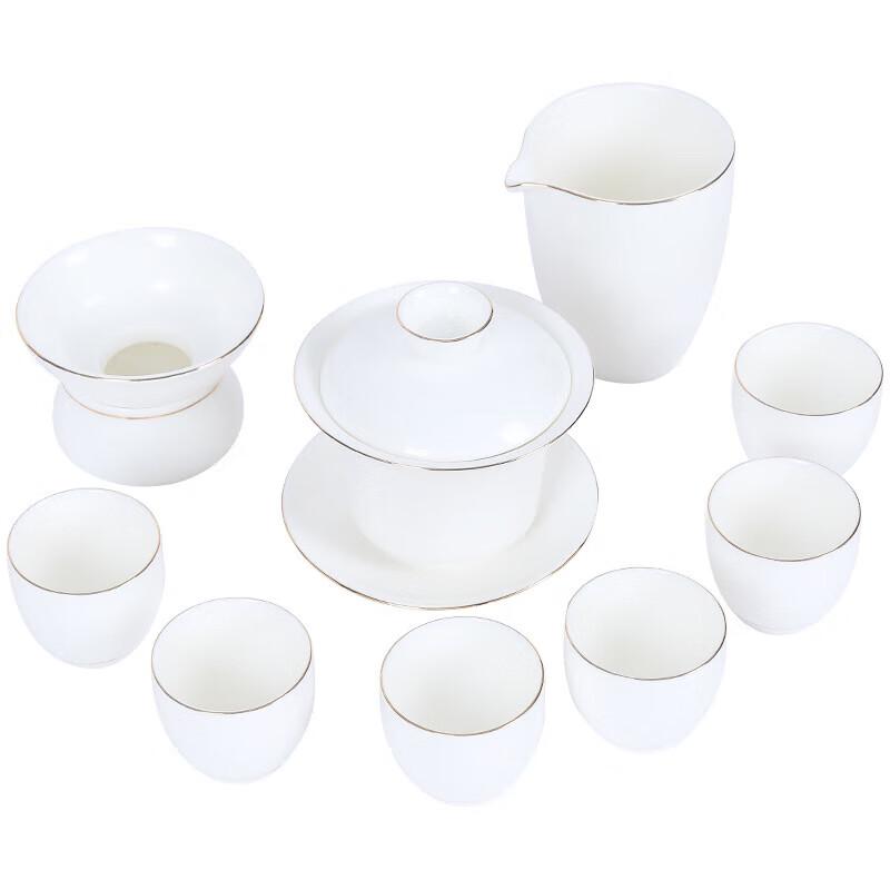Chaxun White Porcelain Mutton Fat Jade Gongfu Tea Set