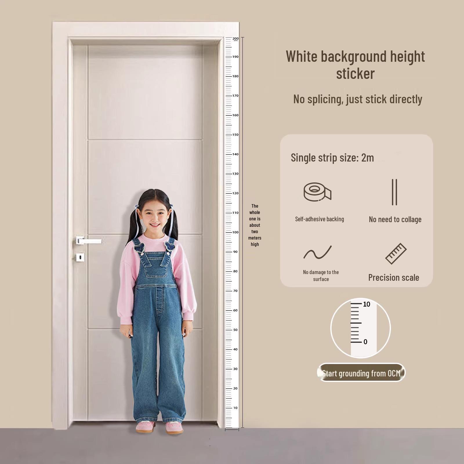 

Removable Transparent Kids Height Chart Stickers - Wall Safe & Non-Damaging, Ideal for Children s Room Decoration