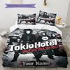 Name Custom Tokio Hotel Pattern Bedding Set Quilt Cover Pillowcase Home Decor Gift (1 * Duvet Cover + 2 * Pillowcase, Without Core)
