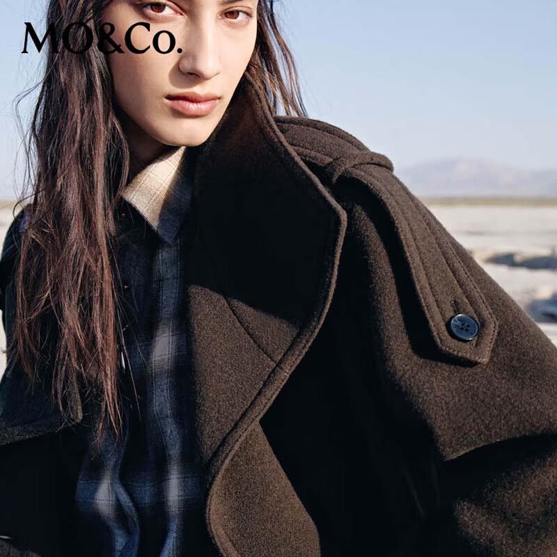 MO&Co. Women's Wool Blend Double-Breasted Coat