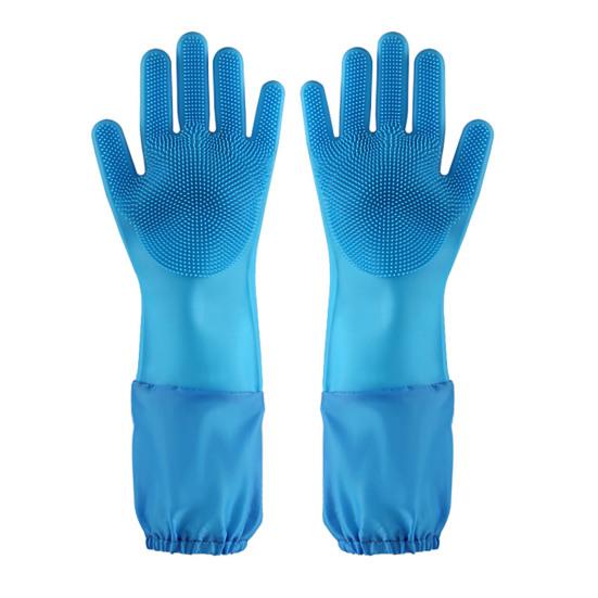 1 Pair Housework Gloves Silicone Cleaning Gloves with Anti-Slip Texture